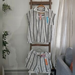 Cold Crush Black and White Striped Set